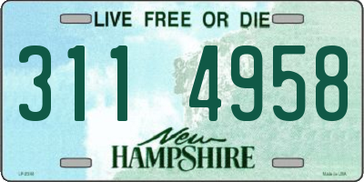 NH license plate 3114958