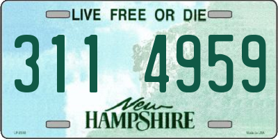 NH license plate 3114959