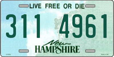 NH license plate 3114961