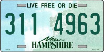 NH license plate 3114963