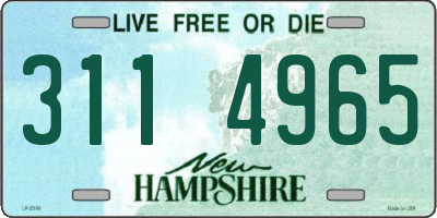 NH license plate 3114965
