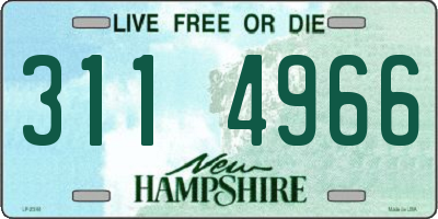 NH license plate 3114966
