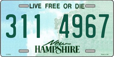 NH license plate 3114967