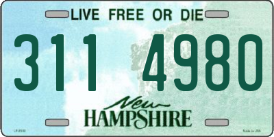 NH license plate 3114980