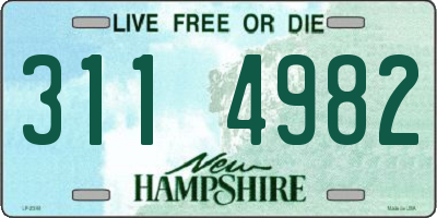 NH license plate 3114982