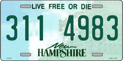 NH license plate 3114983