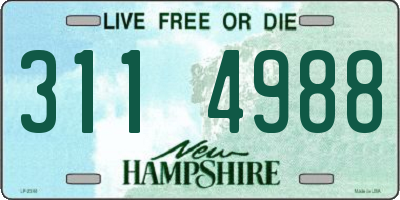 NH license plate 3114988