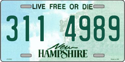 NH license plate 3114989