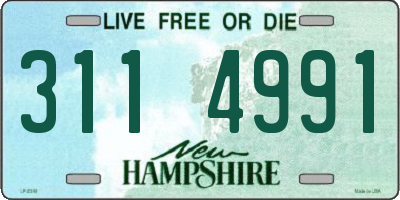 NH license plate 3114991