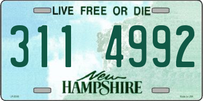 NH license plate 3114992