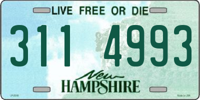 NH license plate 3114993