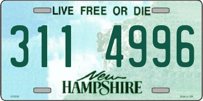 NH license plate 3114996