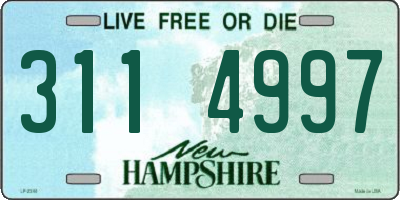 NH license plate 3114997