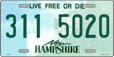 NH license plate 3115020