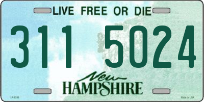 NH license plate 3115024