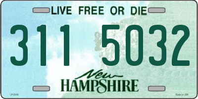 NH license plate 3115032