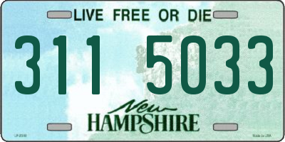 NH license plate 3115033