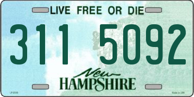 NH license plate 3115092