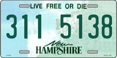 NH license plate 3115138