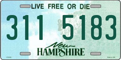 NH license plate 3115183