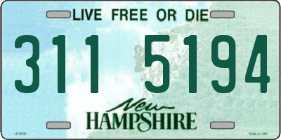 NH license plate 3115194