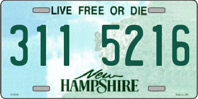 NH license plate 3115216