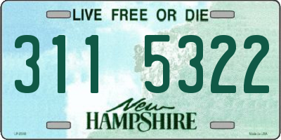 NH license plate 3115322