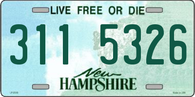 NH license plate 3115326