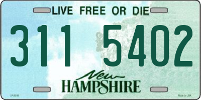 NH license plate 3115402
