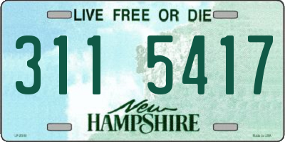 NH license plate 3115417