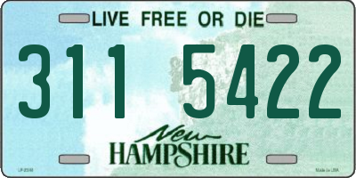 NH license plate 3115422