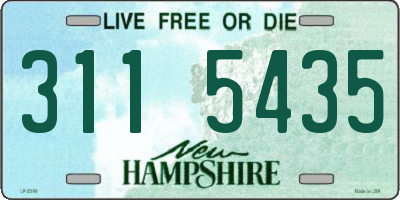 NH license plate 3115435