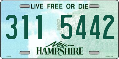 NH license plate 3115442