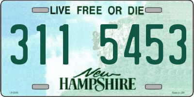 NH license plate 3115453