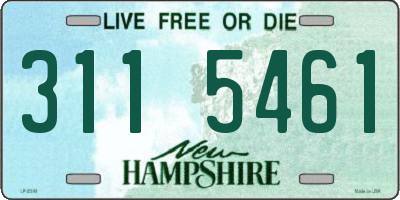 NH license plate 3115461