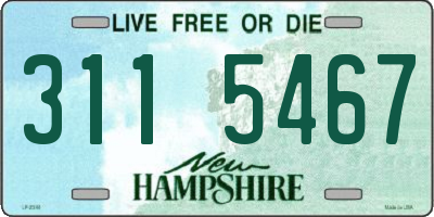 NH license plate 3115467