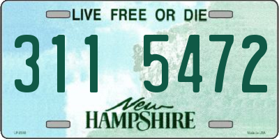 NH license plate 3115472
