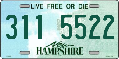 NH license plate 3115522