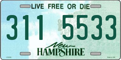 NH license plate 3115533