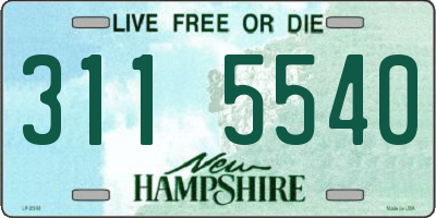 NH license plate 3115540