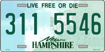 NH license plate 3115546