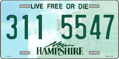 NH license plate 3115547