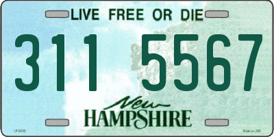 NH license plate 3115567