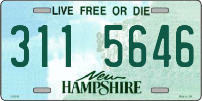 NH license plate 3115646