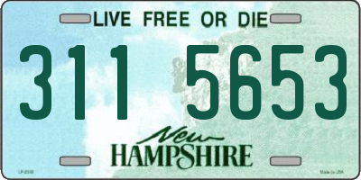 NH license plate 3115653