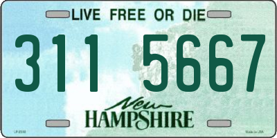 NH license plate 3115667