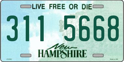 NH license plate 3115668