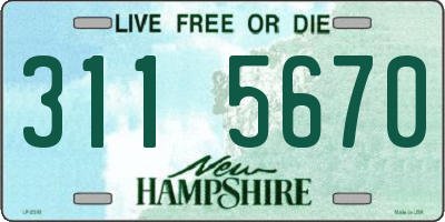 NH license plate 3115670