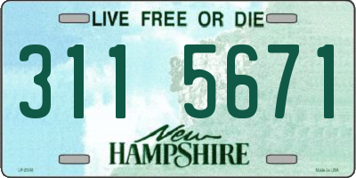 NH license plate 3115671