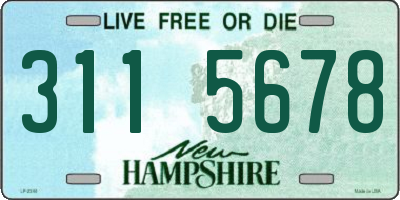 NH license plate 3115678